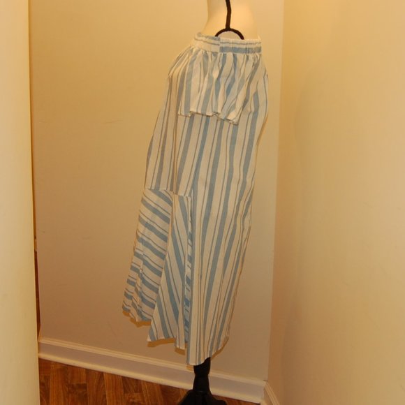 Women's Stripe Cotton Off The Shoulder Dress - Picture 6 of 10